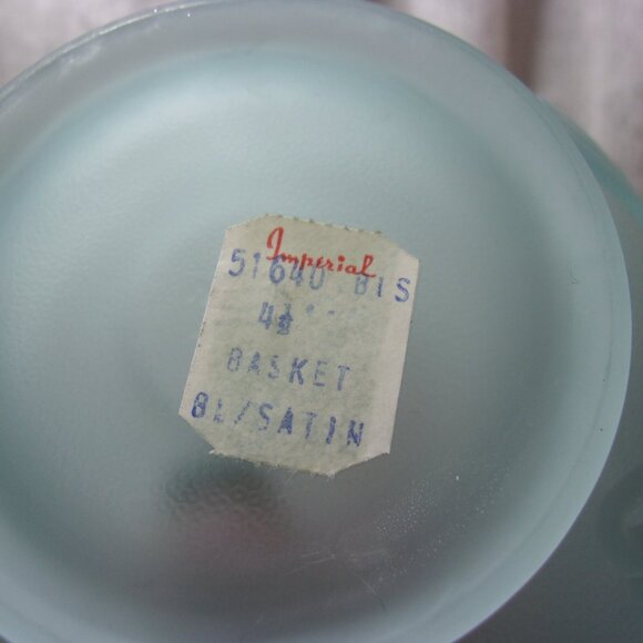 H-267 IMPERIAL GLASS FROSTED BLUE SPLIT HANDLE BASKET - Picture 13 of 15